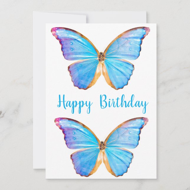 Tarjeta de mariposas feliz cumpleaños (Anverso)