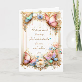Tarjeta de mariposas para cuatro fantasías