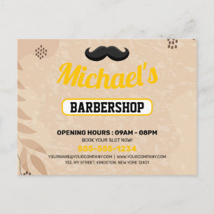 Tarjeta de marketing de Barbería Boho