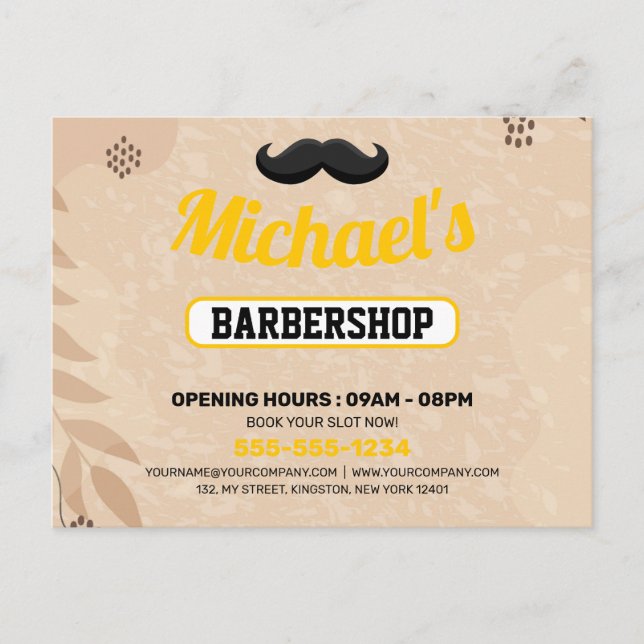 Tarjeta de marketing de Barbería Boho (Anverso)