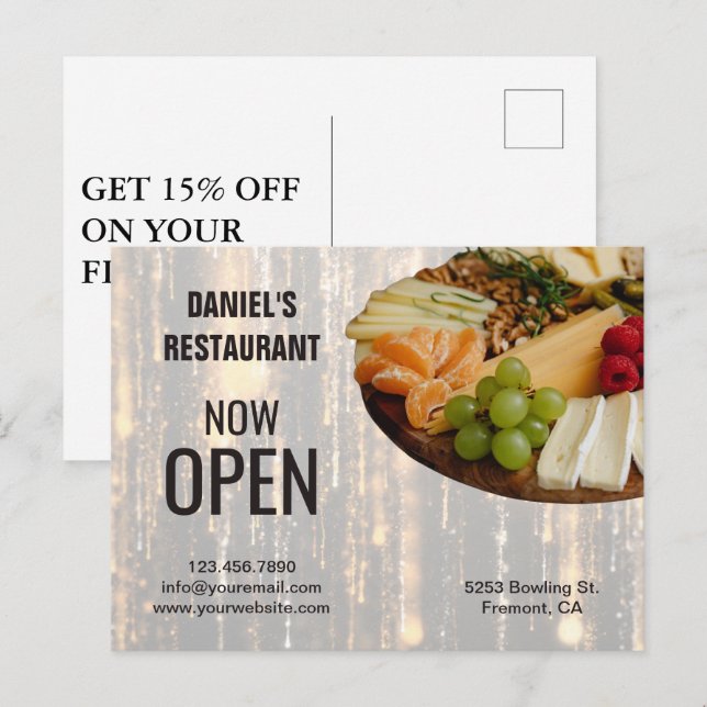 Tarjeta de marketing de catering de lujo (Anverso / Reverso)