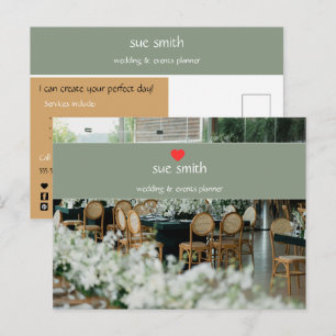 Tarjeta de marketing de planificador de eventos si
