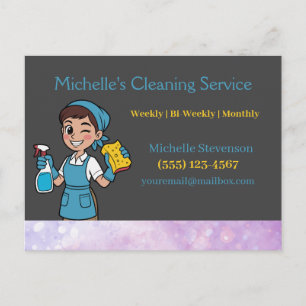 Tarjeta de marketing de servicio de limpieza elega