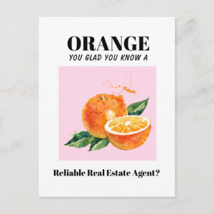 Tarjeta de marketing inmobiliario divertida naranj