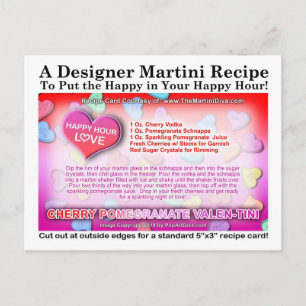 Tarjeta de Martini de San Valentín de Cereza y Gra