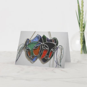 Tarjeta de máscara de dramática de vidrio manchado