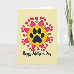 Tarjeta de mascota del amor de las madres florales