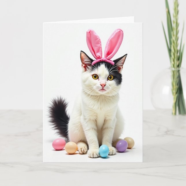 Tarjeta de mascota divertida de Kitty Springtime (Anverso)