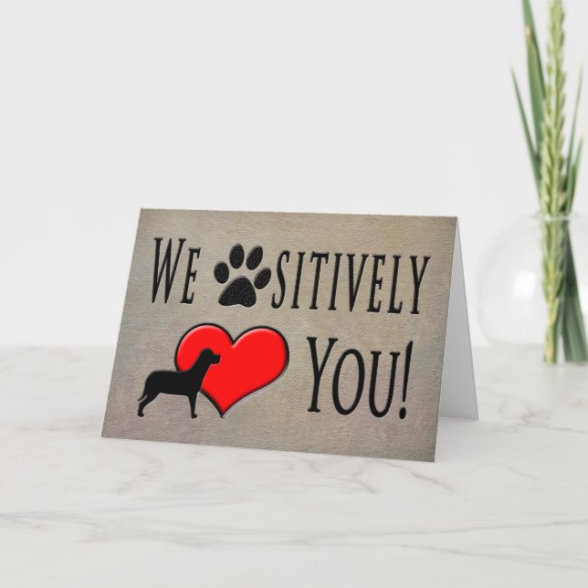 Tarjeta De Mascotas a dueños por cumpleaños - ¡TE AMO! (Anverso)