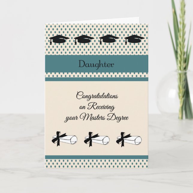 Tarjeta de máster para hija con puntos de polka (Anverso)