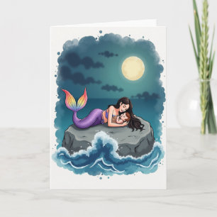 Tarjeta de maternidad bajo la luz de la luna