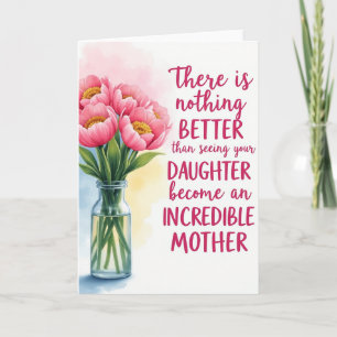 Tarjeta de Maternidad de Hija Floral