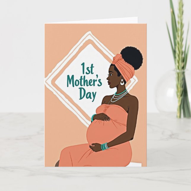 Tarjeta de Maternidad Esperada de Melocotón (Anverso)