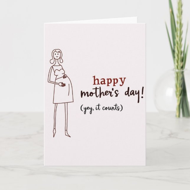 Tarjeta de Maternidad Esperada Pálida (Anverso)