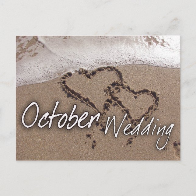 Tarjeta de matrimonio de destino de la playa de oc (Anverso)