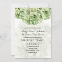 Tarjeta de matrimonio Green Hydrangea Floral Sprin