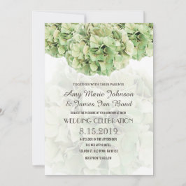 Tarjeta de matrimonio Green Hydrangea Floral Sprin