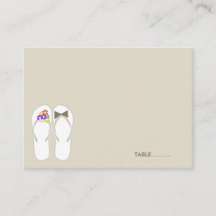 Tarjeta de matrimonio Mr. y Mrs. Flip Flops Beach