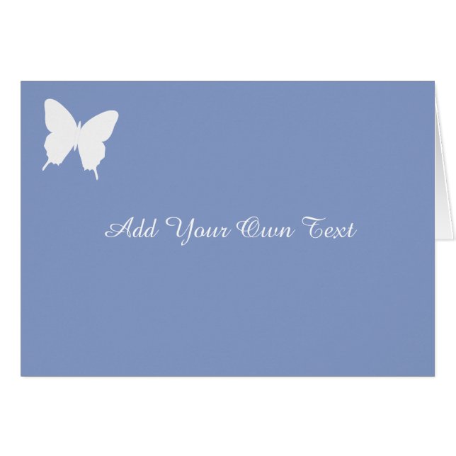Tarjeta de matrimonio personalizada azul mariposa  (Anverso (Horizontal))