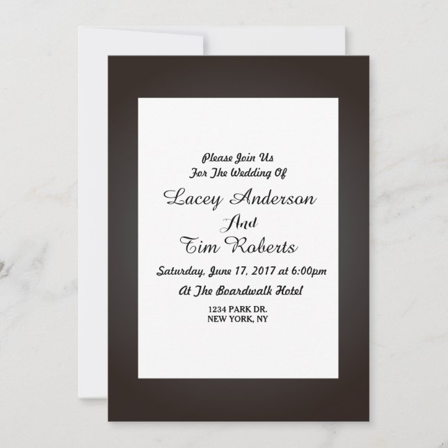 Tarjeta de matrimonio simple y elegante (Anverso)
