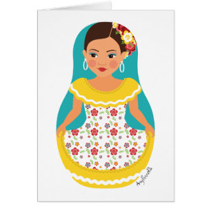 Tarjeta de Matriuska de Bailarina Venezolana