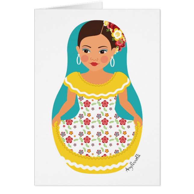 Tarjeta de Matriuska de Bailarina Venezolana (Frente)