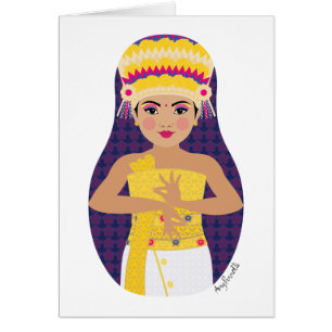 Tarjeta de Matryoshka del bailarín del Balinese