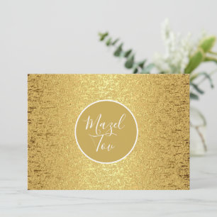 Tarjeta de Mazel Tov, estética de brillo dorado br
