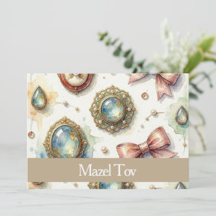 Tarjeta de Mazel Tov para Boda, Alfileres de Joyer