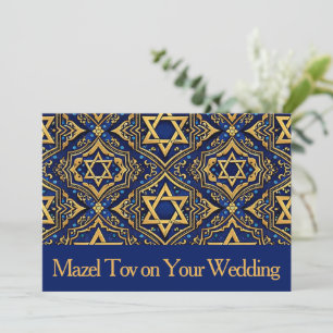 Tarjeta de Mazel Tov para Boda, Estrella de David 