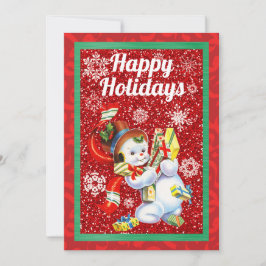 Tarjeta de media vuelta a los Navidades de snowman