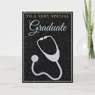 Tarjeta de Médica de Graduado Especial Purpurina P