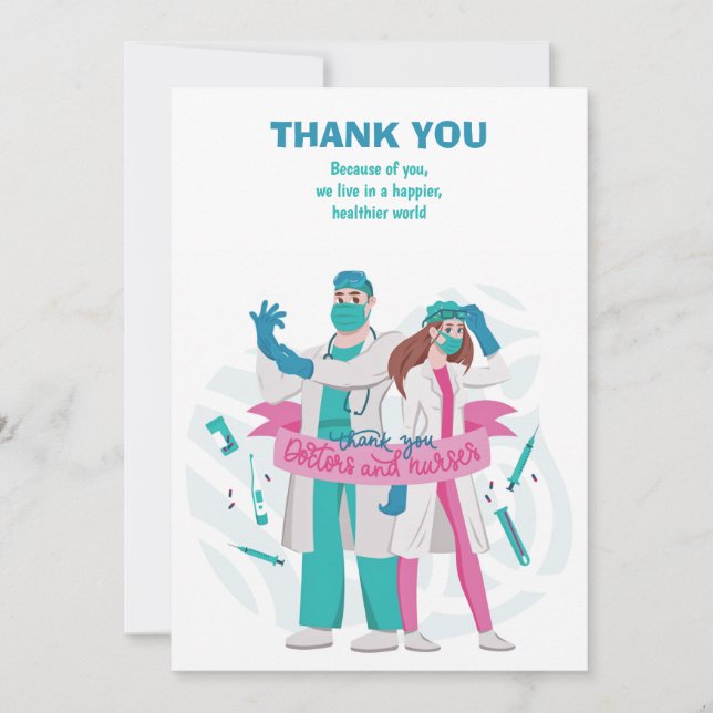 Tarjeta de Médicas y enfermeras de agradecimiento (Anverso)