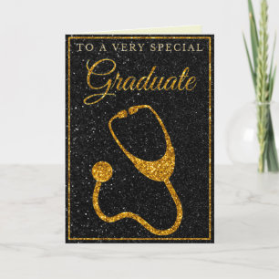 Tarjeta de Médico de Graduado Especial Purpurina d