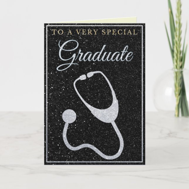 Tarjeta de Médico de Graduado Especial Purpurina P (Anverso)