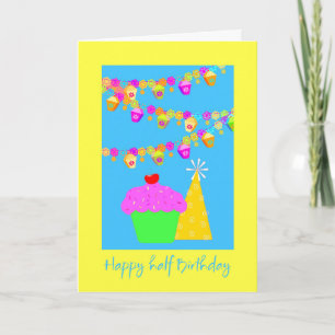 Tarjeta de medio cumpleaños