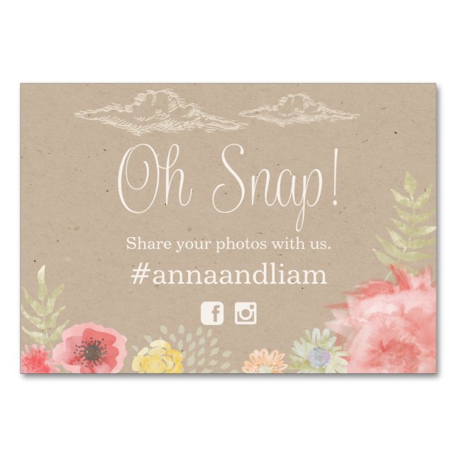 Tarjeta de medios sociales del Boda Meadow Summer (Anverso)