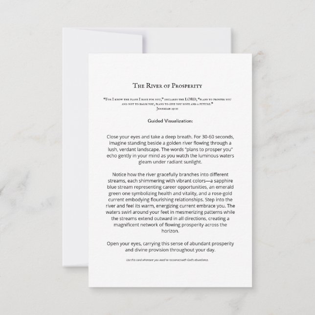 Tarjeta de meditación del río de prosperidad | Sc  (Reverso)