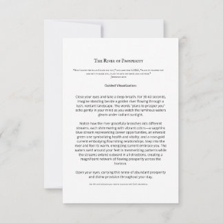 Tarjeta de meditación del río de prosperidad | Sc 