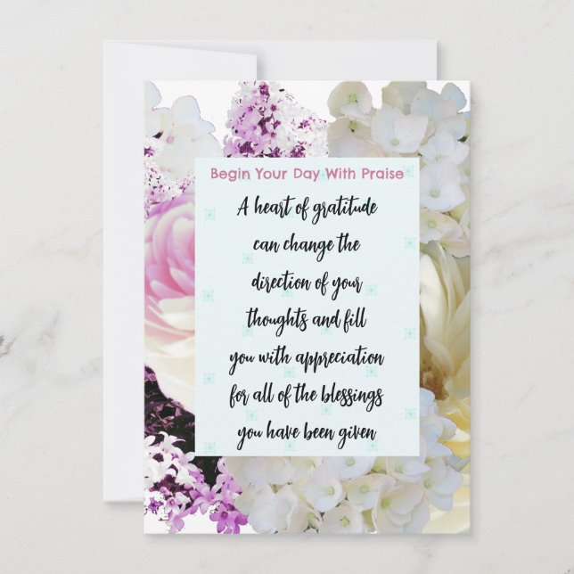 Tarjeta de meditación floral con versículo bíblico (Anverso)