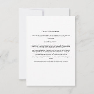 Tarjeta de Meditación Jardín de Esperanza | Guión 