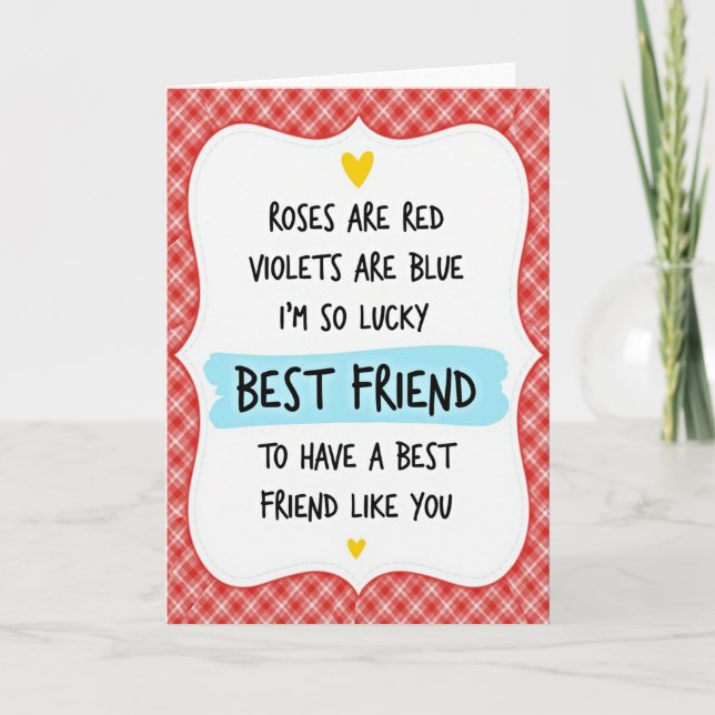 Tarjeta de Mejor Amigo Afortunado (Anverso)