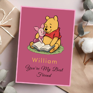 Tarjeta de Mejor Amigo de Winnie Pooh Clásico