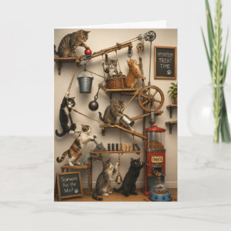Tarjeta de Mejor Amigo Gatos Rube Goldberg Solo Po