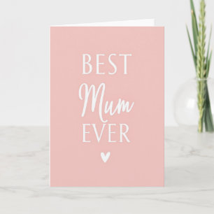 Tarjeta de Mejor Mamá del Mundo en Rosa Sonrojado