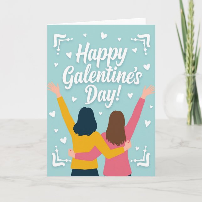 Tarjeta de Mejores Amigas de Galentines (Anverso)