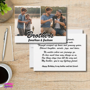 Tarjeta de Mejores Amigos Hermanos con Foto y Poem