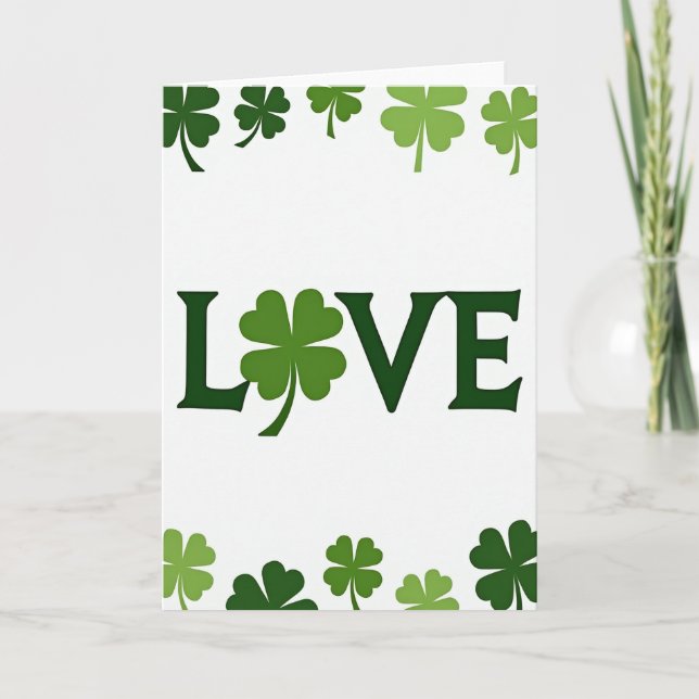 Tarjeta de Mejores Deseos Amor Clover (Anverso)