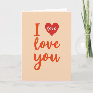 Tarjeta de melocotón Romántico Te Amo