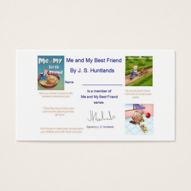 tarjeta de membresía yo y mi mejor amigo (Frente)